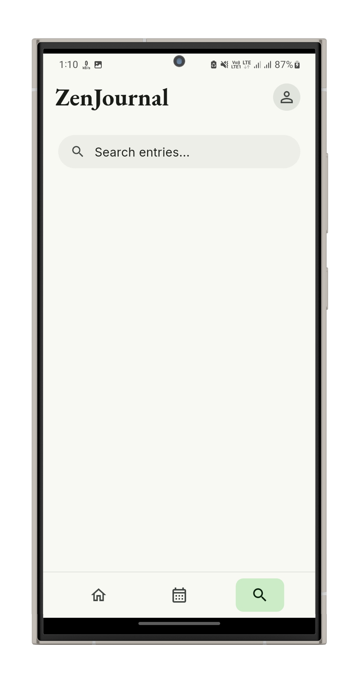 Today's entry screen in the Journal app