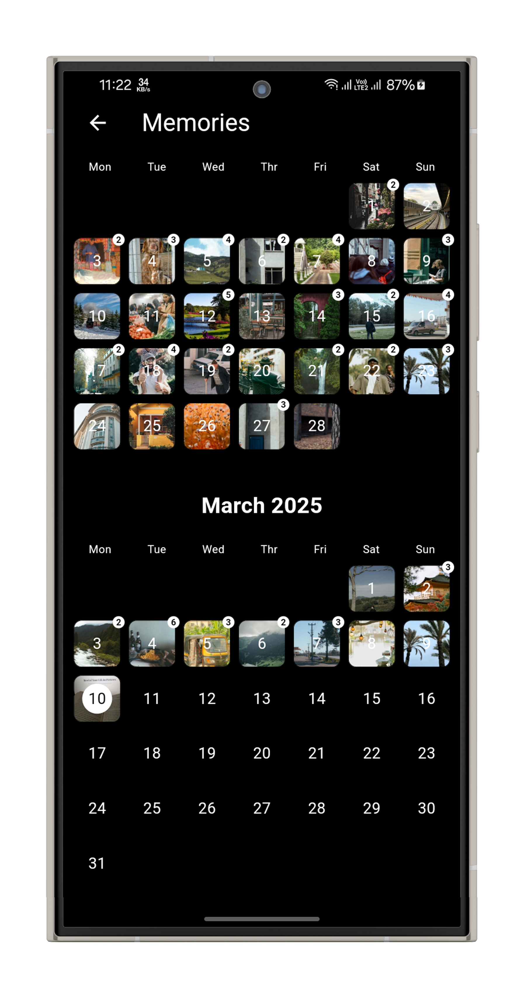 Today's capture screen in the Photo Journal app