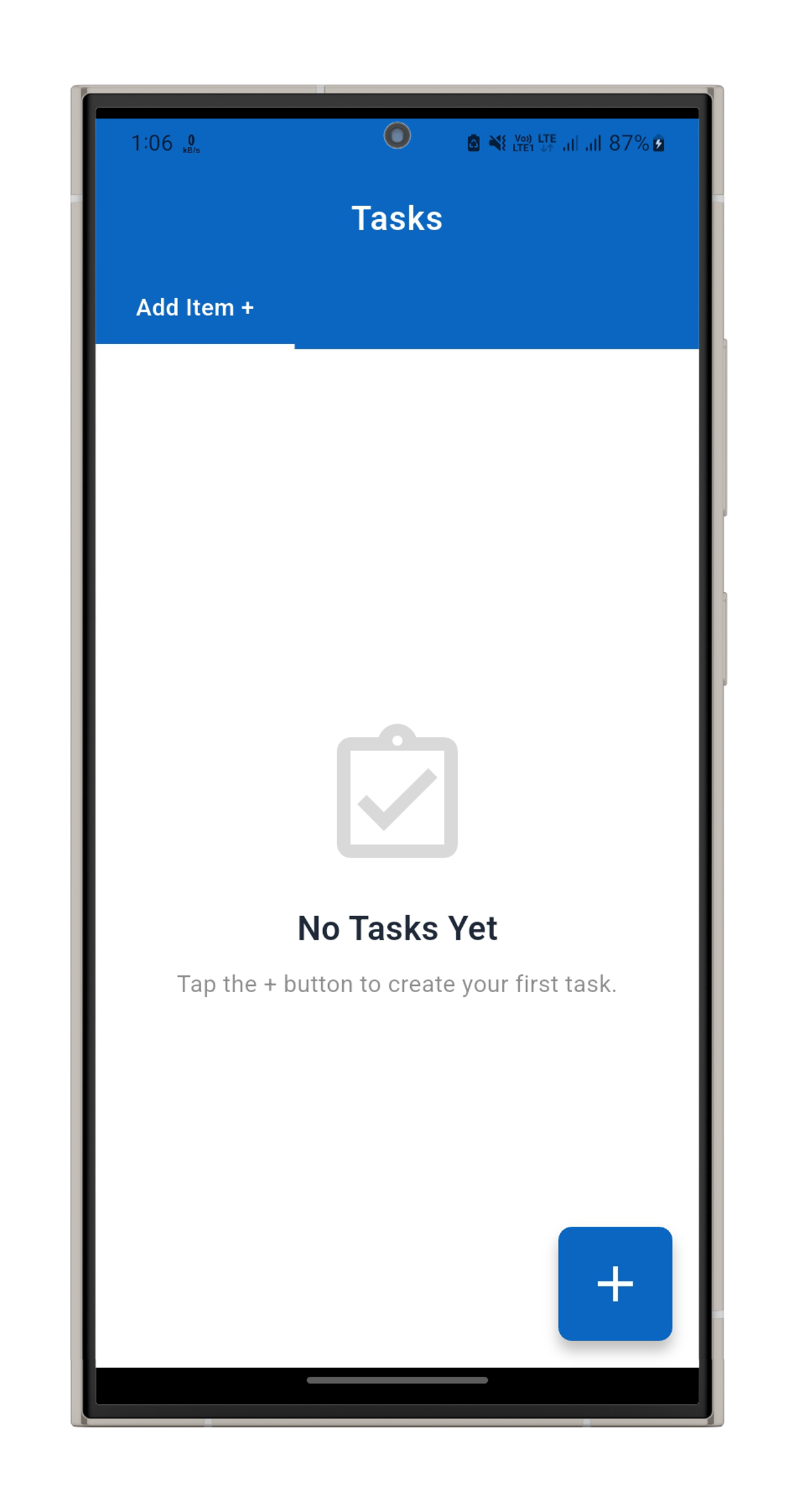 Today's list screen in the Tasks app